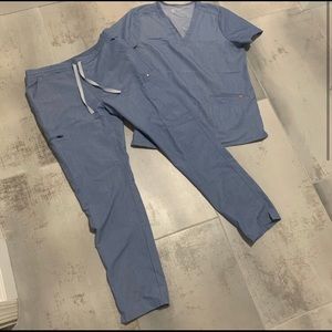 Heather Indigo FIGS scrub set